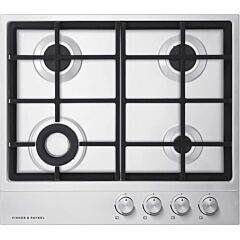 Fisher And Paykel CG604DNGX1 Stainless Steel, 600mm Wide Gas on Steel 4 Burner Chrome Pinstripe Deta
