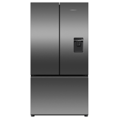 Fisher And Paykel RF540ANUB6 , Fridge Freezer French Door 900mm, Recessed Handle, Black Steel 