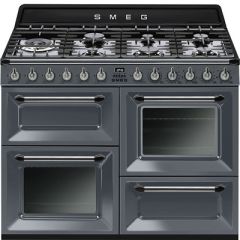 Smeg TR4110GR Slate Grey, 110Cm Slate Grey Four Cavity Dual Fuel Traditional Cooker