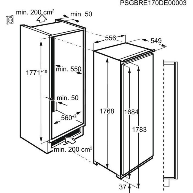 AEG ABB818F6NC, Integrated frost free freezer
In column cabinet Freezer, F energy, No Frost, LCD touch controls, Frostmatic, Doo