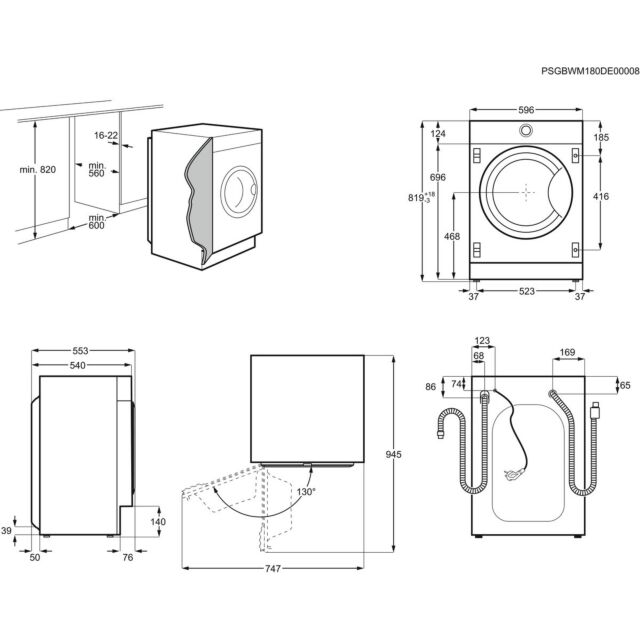 AEG L7FE7461BI
Integrated Washing Machine 7kg