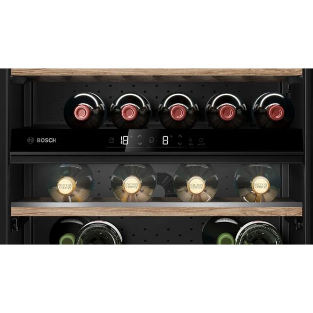 Bosch KUW21AHG0G Black Glass, 82X60 under counter wine cabinet with front recess to allow for plinth