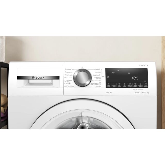 Bosch WNA144V9GB White, Capacity 9kg/ 5kg, 1400rpm, Large LED display, SpeedPerfect, Eco Silence Dri
