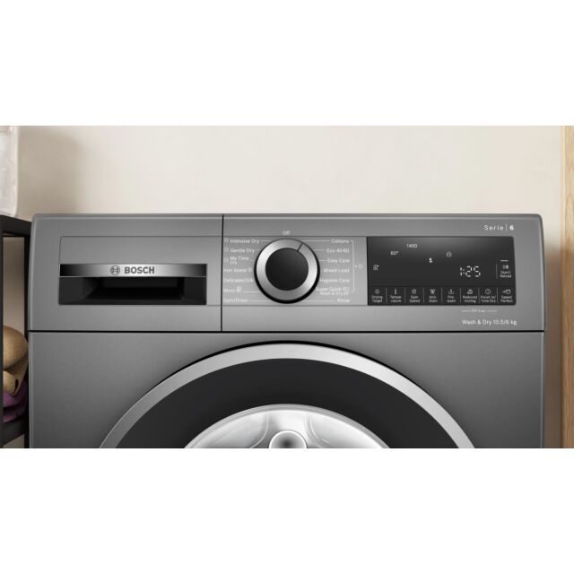 Bosch WNG254R1GB , Capacity 10.5kg/ 6kg, 1400rpm, Iron Assist, Anti Stain, SpeedPerfect, Wash & Dry 