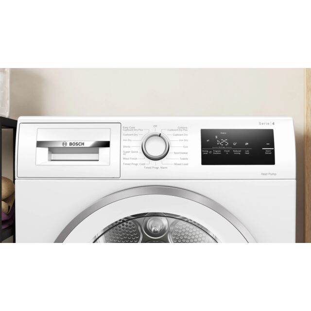 Bosch WTH85226GB White, , Series 4 WTH85226G 8kg Heat Pump Tumble Dryer - White