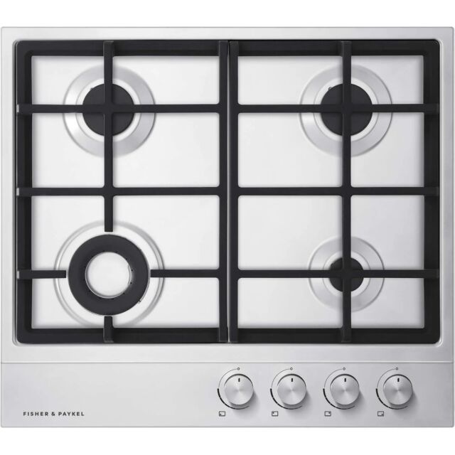 Fisher And Paykel CG604DNGX1 Stainless Steel, 600mm Wide Gas on Steel 4 Burner Chrome Pinstripe Deta