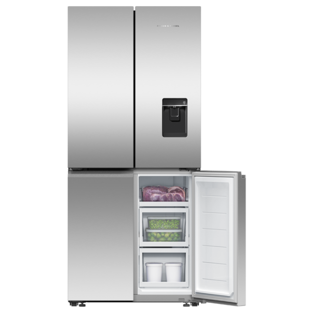 Fisher And Paykel RF500QNUX1 , Fridge Freezer Quad Door 790mm, Recessed Handle, Stainless Steel