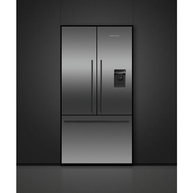 Fisher And Paykel RF540ADUB7 , Fridge Freezer French Door 900mm Designer Handle, Black Steel
