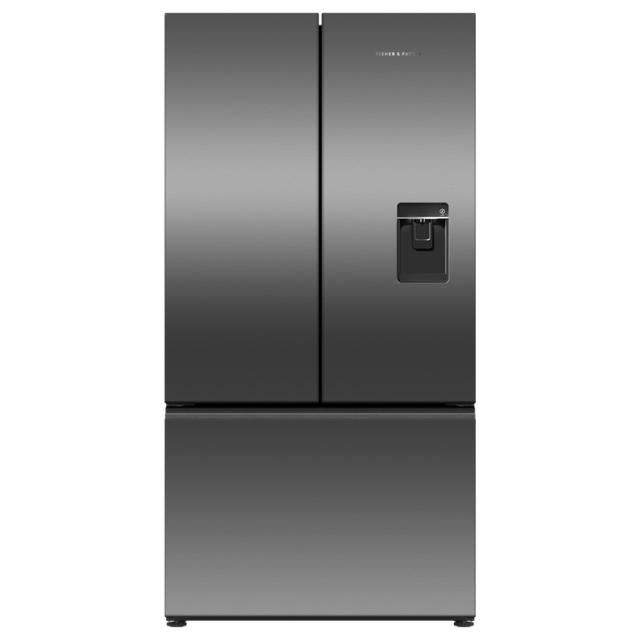 Fisher And Paykel RF540ANUB6 , Fridge Freezer French Door 900mm, Recessed Handle, Black Steel 