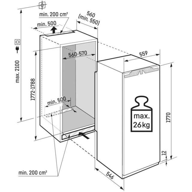 Liebherr SIFNE5128 , Side-by-Side Compatible, NoFrost, SoftSystem, 8 Freezer Drawers, Door on Door