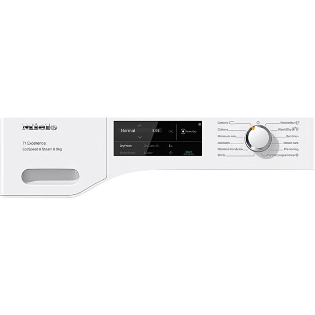 Miele TEL785WP White, Ecospeed &Steam &9Kg