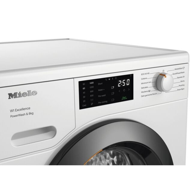 Miele WEB365 WCS White, 8kg 1400 Spin Washing Machine - Lotus White