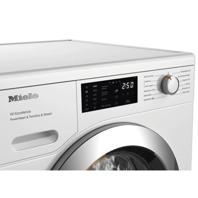 Miele WEG885 WCS White, 9kg 1400 Spin Washing Machine - Lotus White