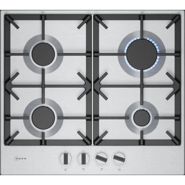 Neff T26CIP8N0 Stainless Steel, 58.2cm Gas Hob - Stainless Steel
