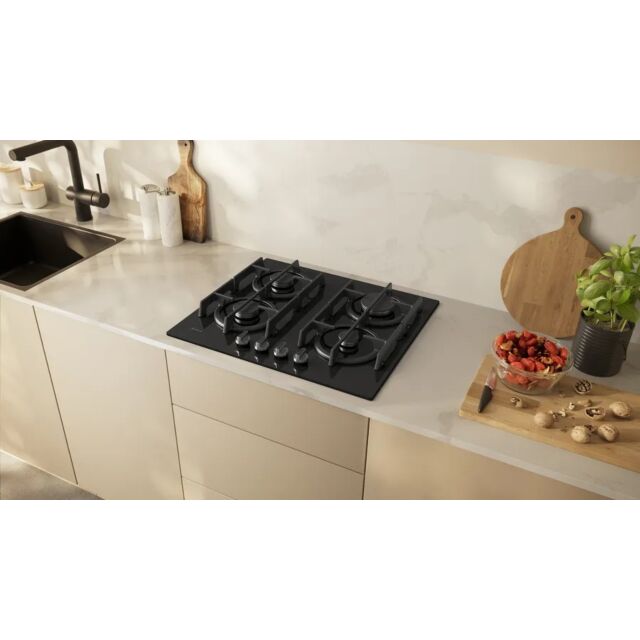 Neff T26PIP4S0 Black Glass, 59Cm Gas On Glass