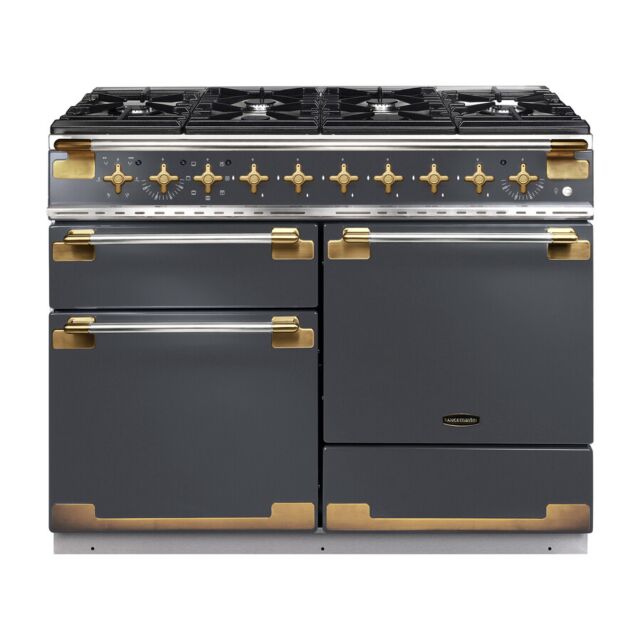 Rangemaster ELS110DFSL/AB Slate And Brass, Elise Luxe 110 Dual Fuel