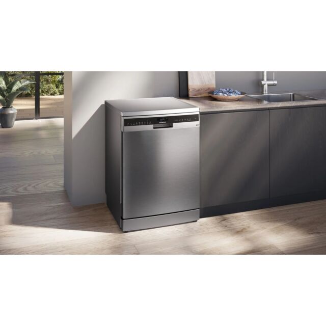 Siemens SN25EI13CE Stainless Steel, Iq500, Free-Standing Dishwasher, 60 Cm, Brushed Steel Anti-Finge
