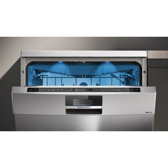 Siemens SN27TI02CE Stainless Steel , Iq700, Free-Standing Dishwasher, 60 Cm, Brushed Steel Anti-Fing