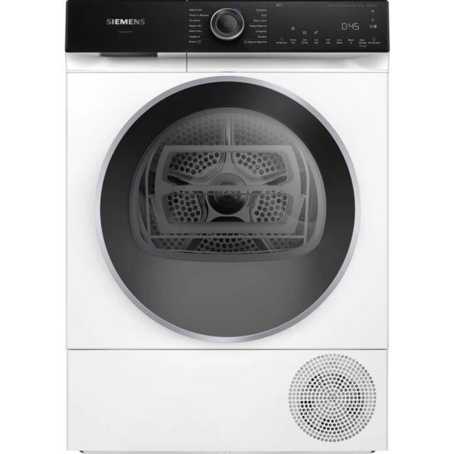 Siemens WQ46H2D9GB White, 9Kg, Heat Pump Tumble Dryer