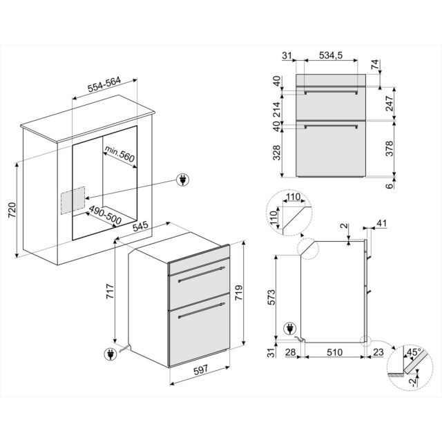 Smeg DUSF6300X , Built-Under Double Oven