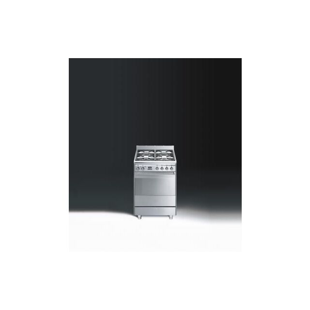 Smeg SUK61PX8 60cm Stainless steel, Dual Fuel Cooker, pyroclean