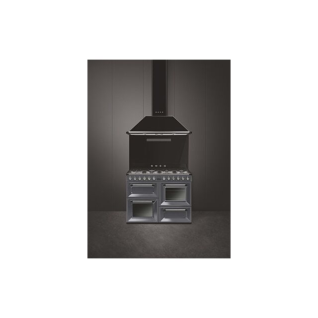 Smeg TR4110GR Slate Grey, 110Cm Slate Grey Four Cavity Dual Fuel Traditional Cooker