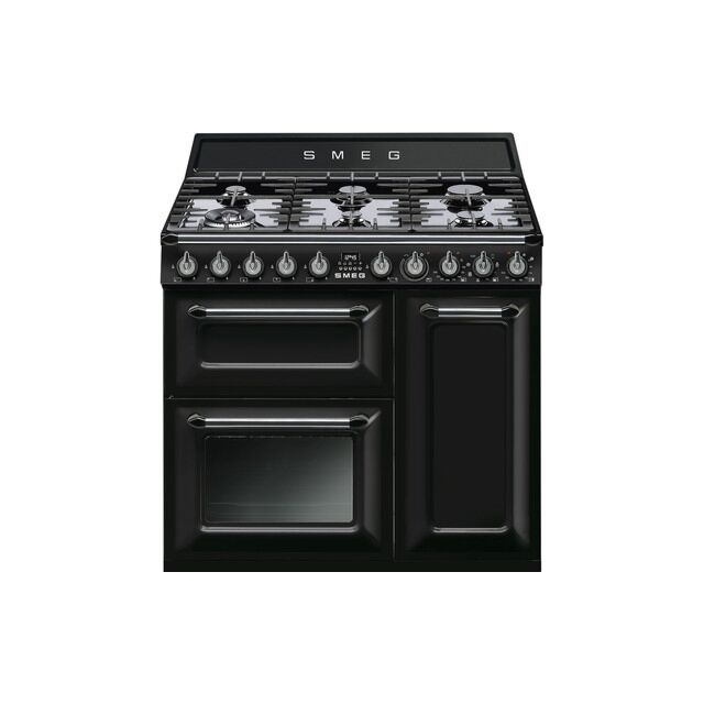 Smeg TR93BL Freestanding 90cm dual fuel cooker, black