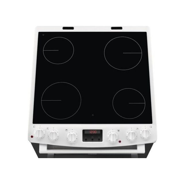 Zanussi ZCV66370WA , 60cm Electric Double Oven with Ceramic Hob - White